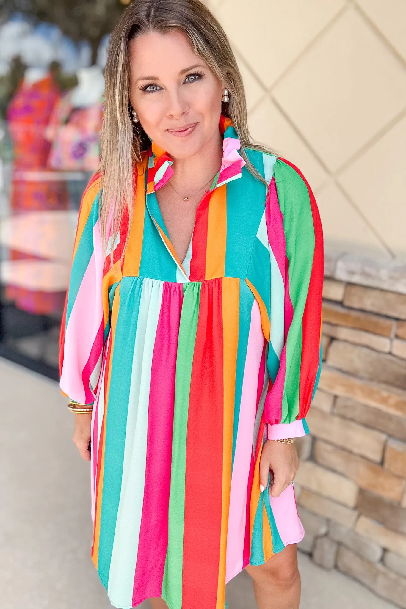 SAVANNAH Dress - Bright Stripe