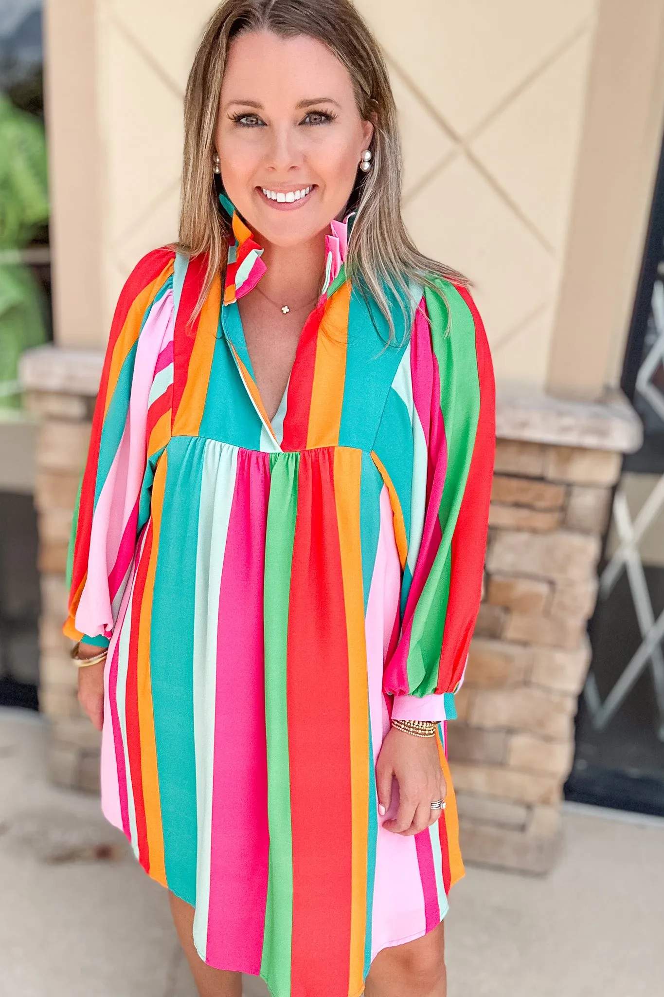 SAVANNAH Dress - Bright Stripe