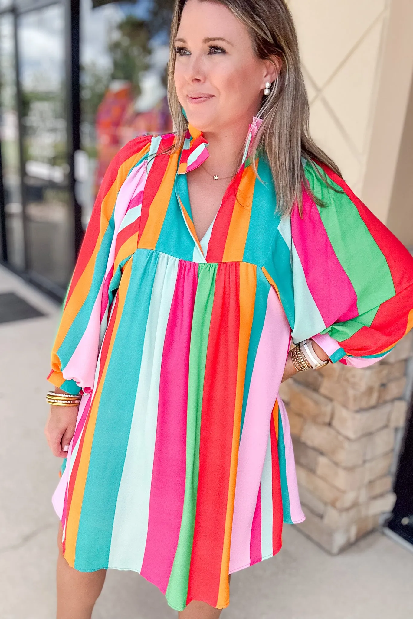 SAVANNAH Dress - Bright Stripe