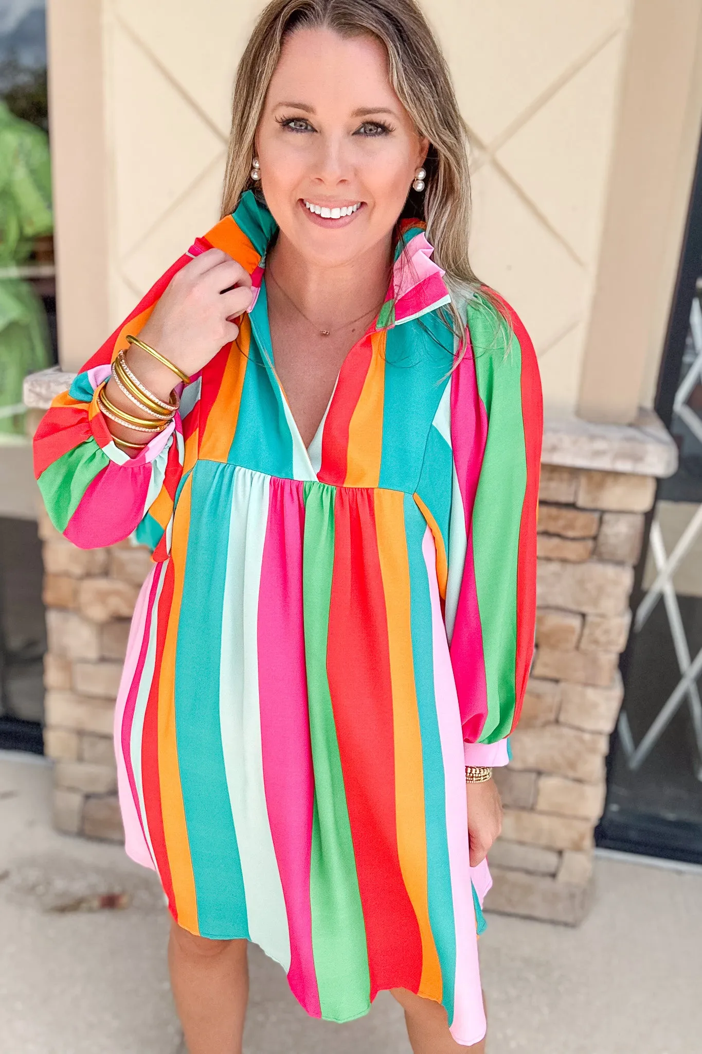 SAVANNAH Dress - Bright Stripe