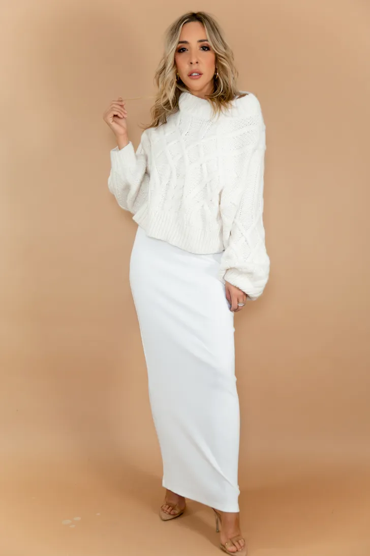 So You Stretch Ribbed Maxi - White