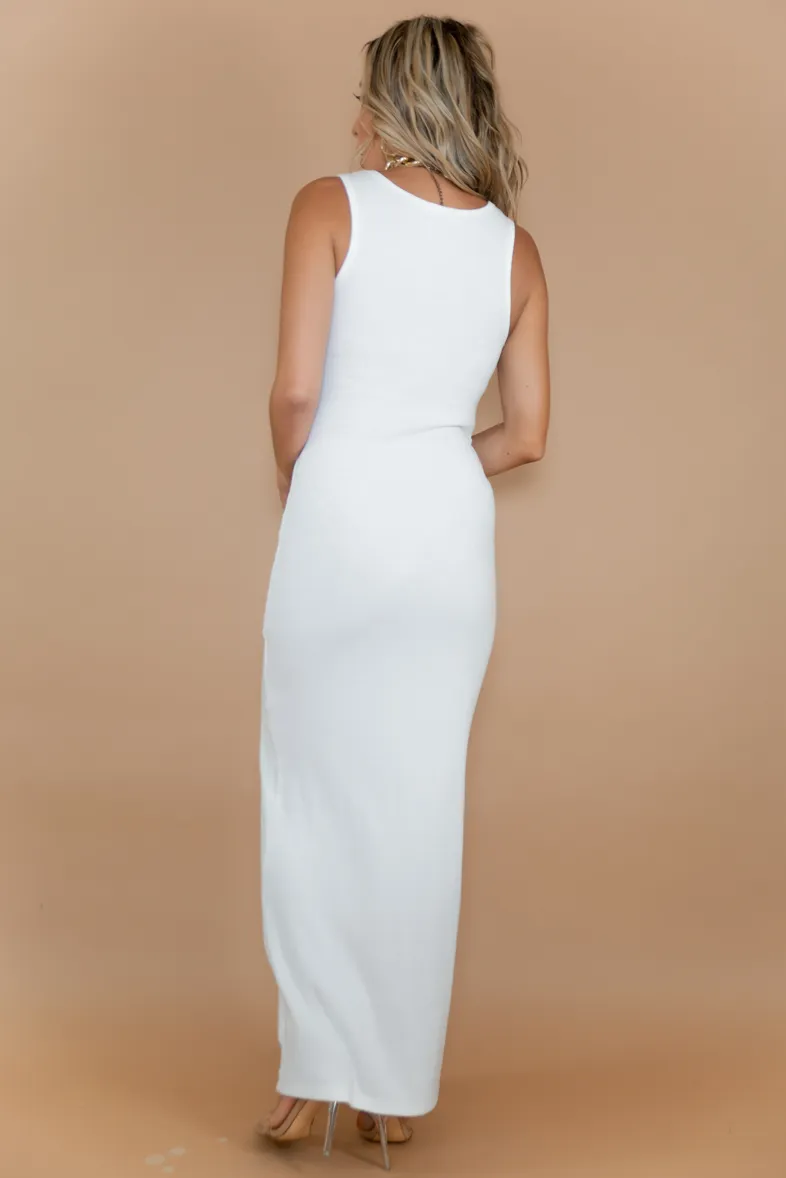 So You Stretch Ribbed Maxi - White