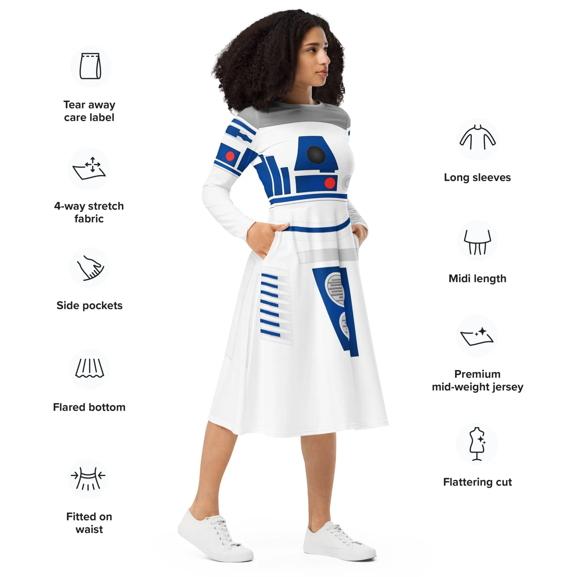 The Droid long sleeve midi dress