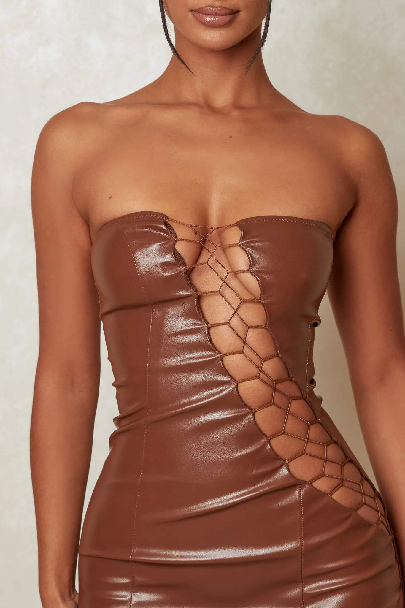 The Laced Leather Mini - Brown