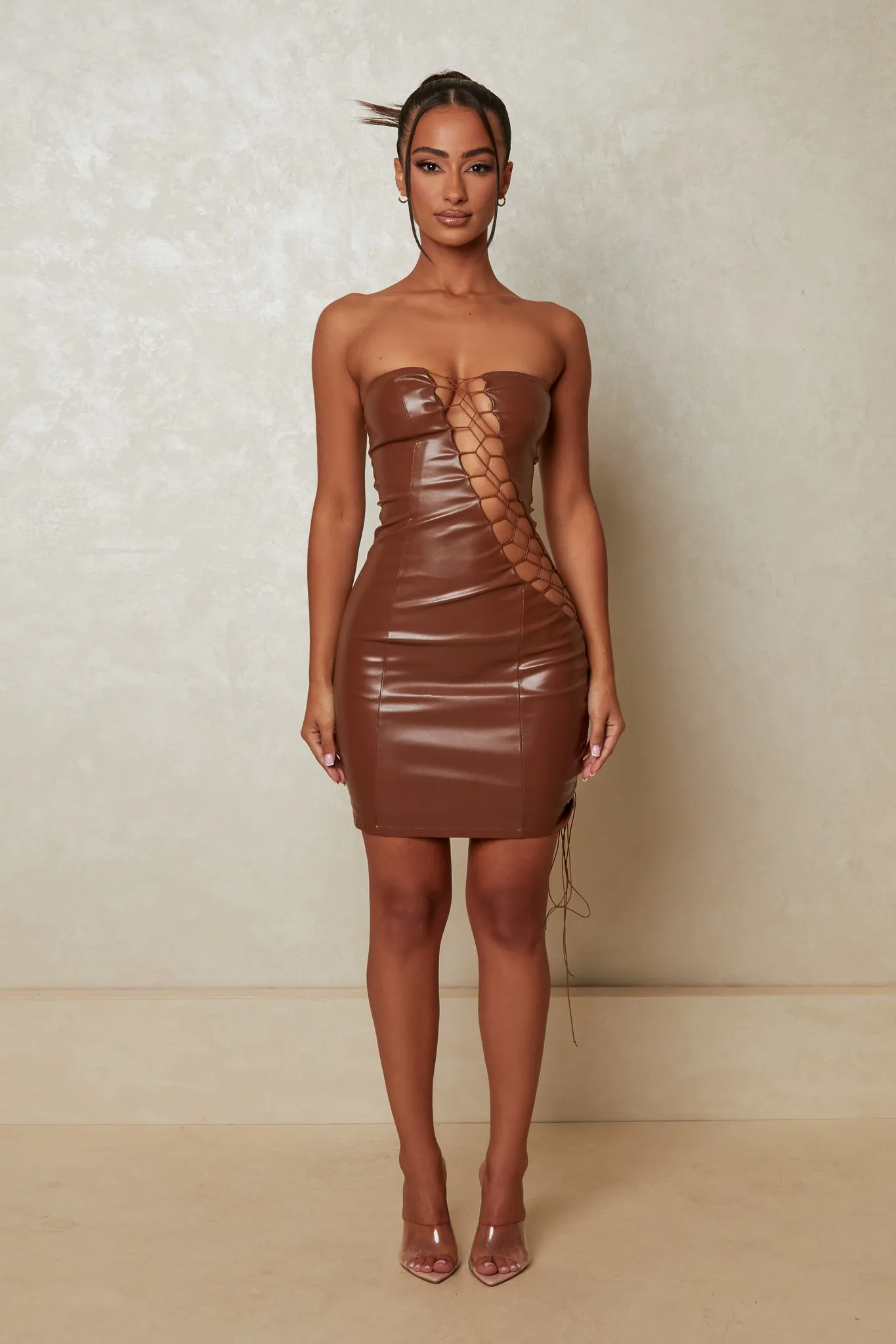 The Laced Leather Mini - Brown