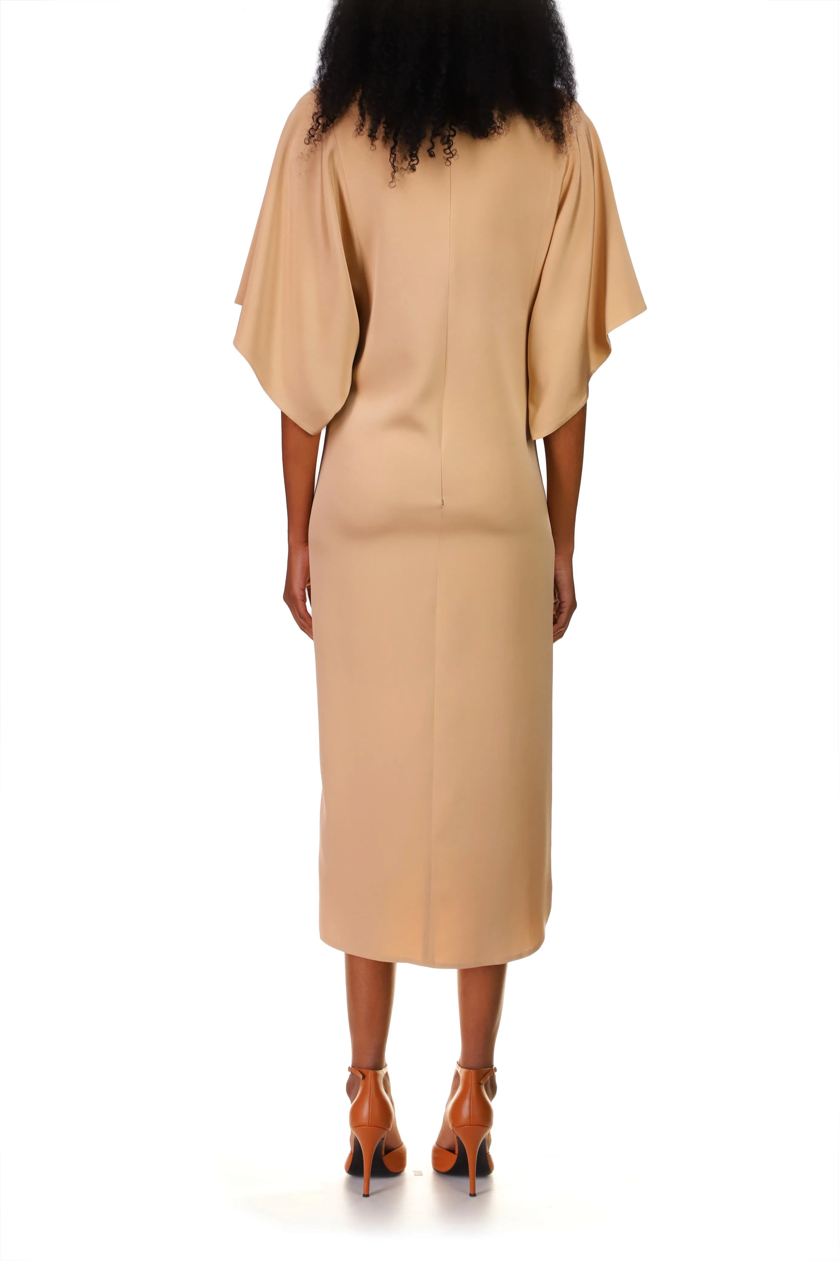 Toffee Mock Neck Sheath Dress