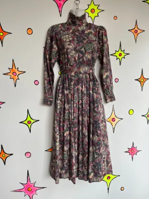 Vintage 70s 80s Laura Ashley Cottage Core Floral Prairie Dress | XS