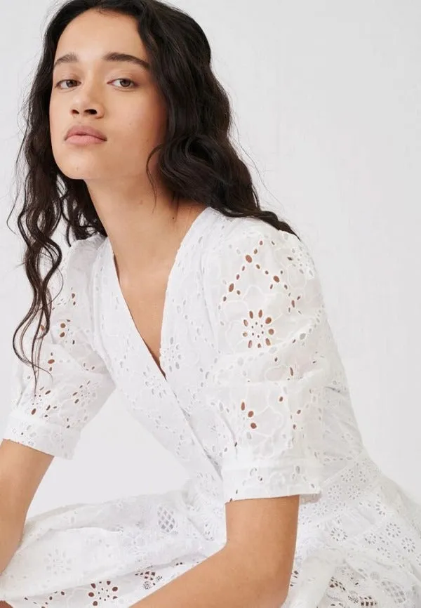 White Embroidered Mini Dress